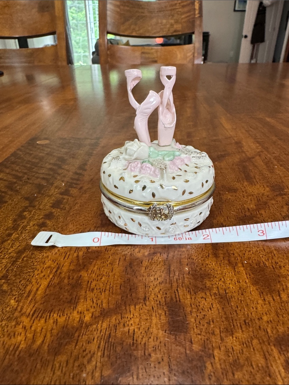 Lenox Ballerina Pointe Shoes Trinket Box